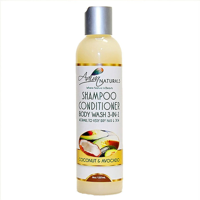 Adiva Naturals - Adiva Naturals - Coconut & Avocado (3 in 1) Shampoo, Conditioner & Body Wash 8oz