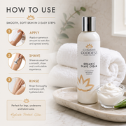 Glimmer Goddess® Organic Skin Care Organic Shave Cream for Sensitive Skin – Hydrating Formula Shaving Lavender Lavender Lemon,Unscented