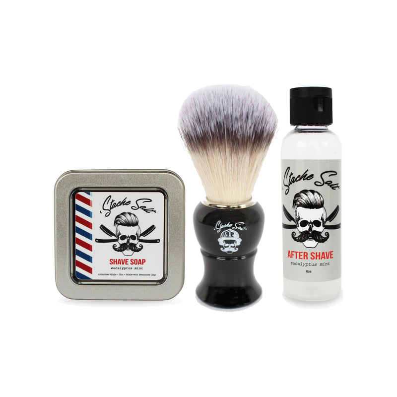 Stache Salt Moustache Wax Shave Pack Shave Kit