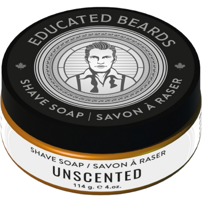 Educated Beards Unscented Shave Soap 4 oz