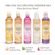 Glimmer Goddess® Organic Skin Care Organic Shimmer Body Oil for a Soft, Non-Greasy Body Glow Shimmer