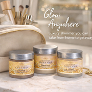 Glimmer Goddess® Organic Skin Care Organic Shimmering Body Butter Trio – 3 x 2 oz Travel Set Shimmer