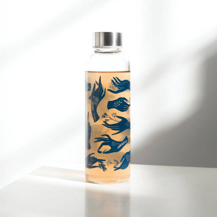 The Bullish Store Show Of Hands Sustain Glass Water Bottle | Eco-Friendly Reusable Drinkware