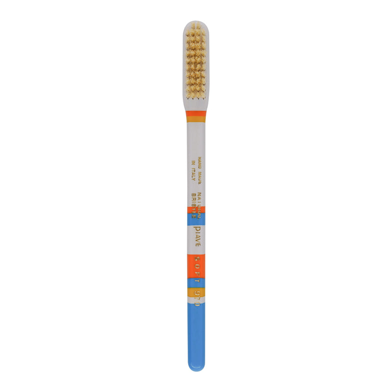 KOH-I-NOOR Beauty USA Sicily Soft Natural Bristles Toothbrush by Lavorati a Mano Toothbrush Gray Green,Brown,Blue,Navy
