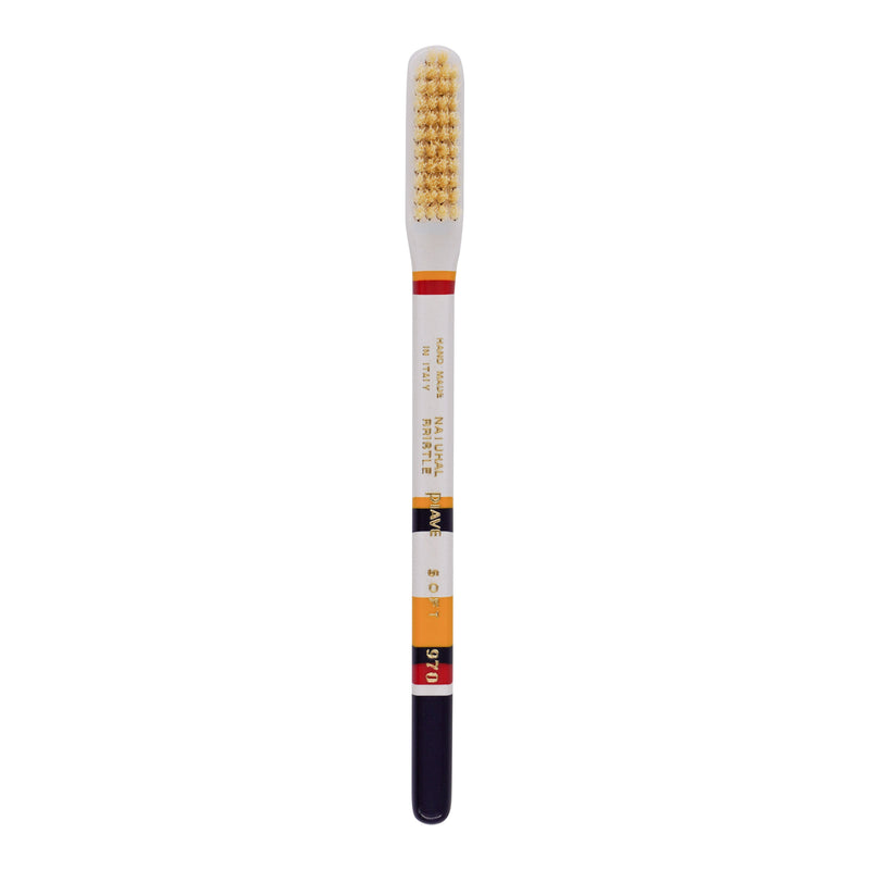 KOH-I-NOOR Beauty USA Sicily Soft Natural Bristles Toothbrush by Lavorati a Mano Toothbrush White Smoke Green,Brown,Blue,Navy