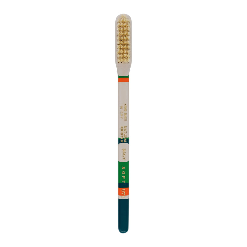 KOH-I-NOOR Beauty USA Sicily Soft Natural Bristles Toothbrush by Lavorati a Mano Toothbrush Dark Gray Green,Brown,Blue,Navy