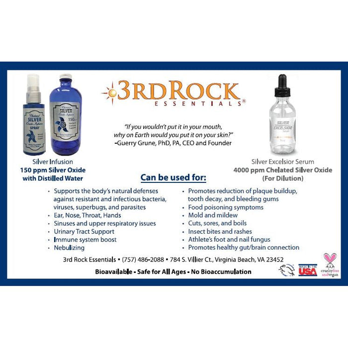 3Rd Rock Essentials Silver Infusion 150 Ppm Silver Oxide Dietary Supplement