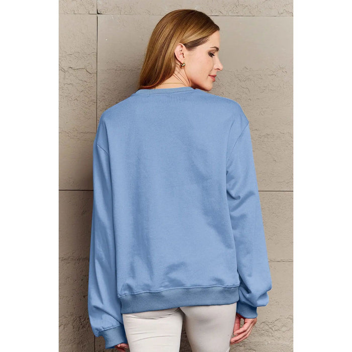 Simply Love 2024 Round Neck Dropped Shoulder Sweatshirt