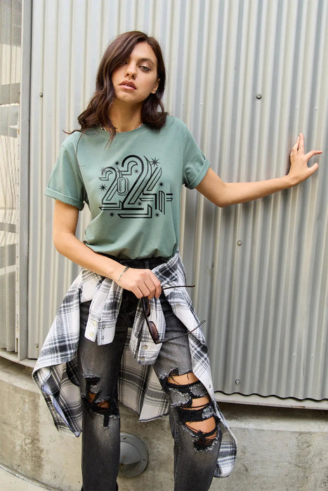 Simply Love 2024 Round Neck Short Sleeve T-Shirt