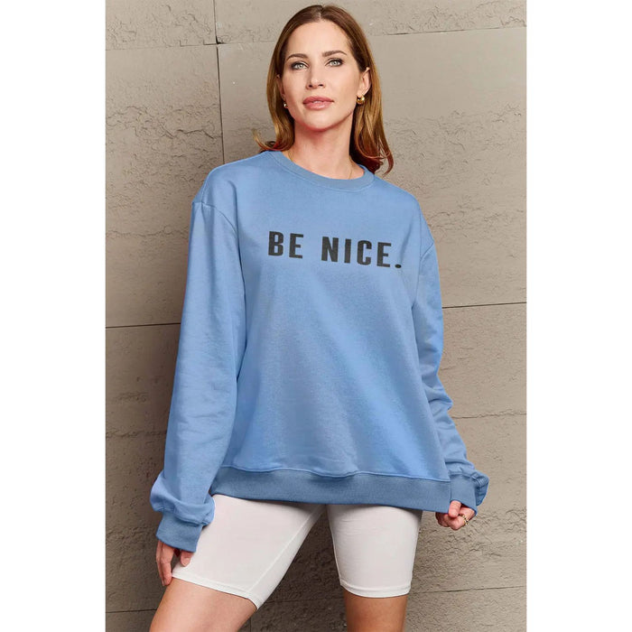 Simply Love BE NICE Graphic Sweatshirt