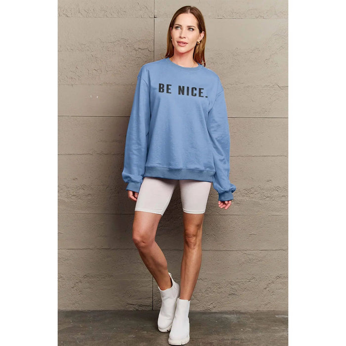 Simply Love BE NICE Graphic Sweatshirt