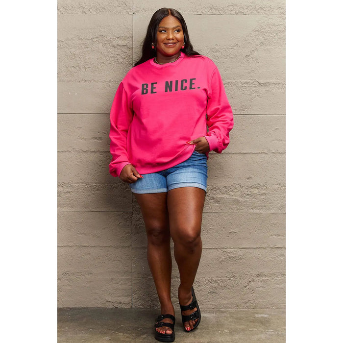 Simply Love BE NICE Graphic Sweatshirt