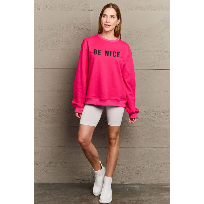 Simply Love BE NICE Graphic Sweatshirt