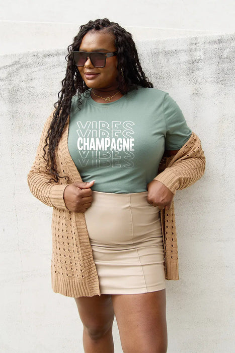 Simply Love CHAMPAGNE VIBES Short Sleeve T-Shirt