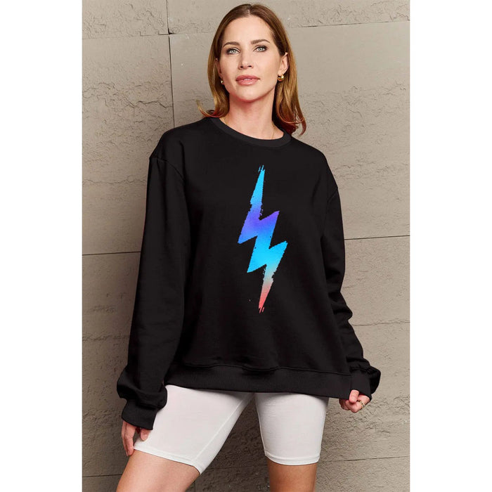 Simply Love Graphic Round Neck Sweatshirt