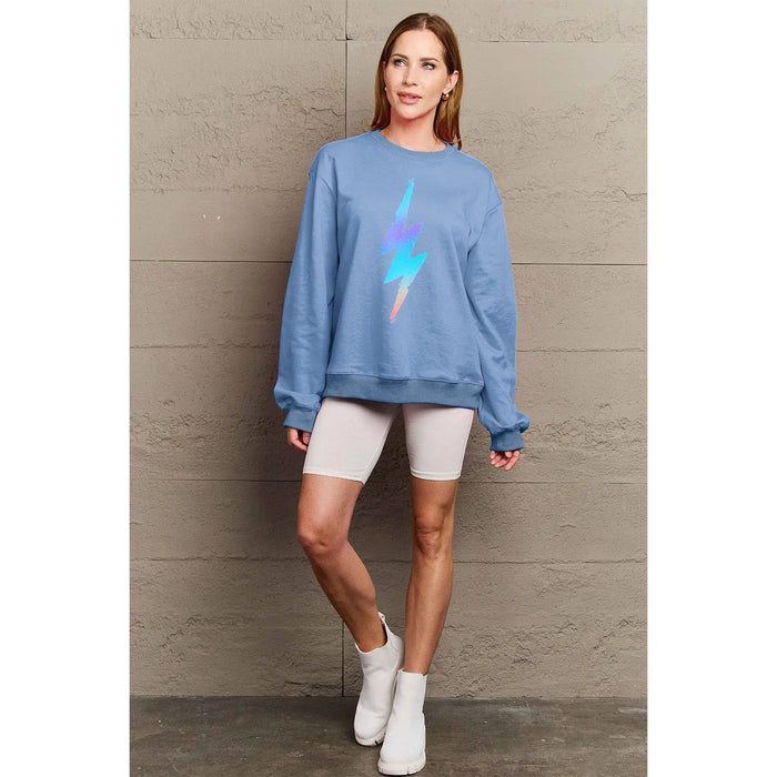 Simply Love Graphic Round Neck Sweatshirt