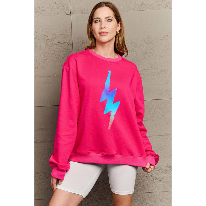 Simply Love Graphic Round Neck Sweatshirt