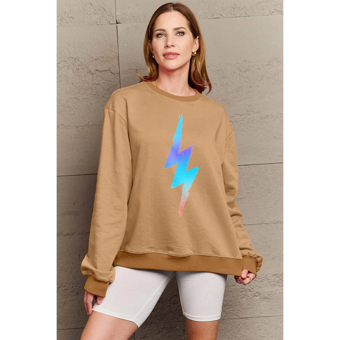 Simply Love Graphic Round Neck Sweatshirt