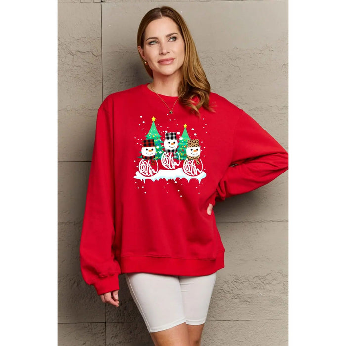 Simply Love Graphic Round Neck Sweatshirt