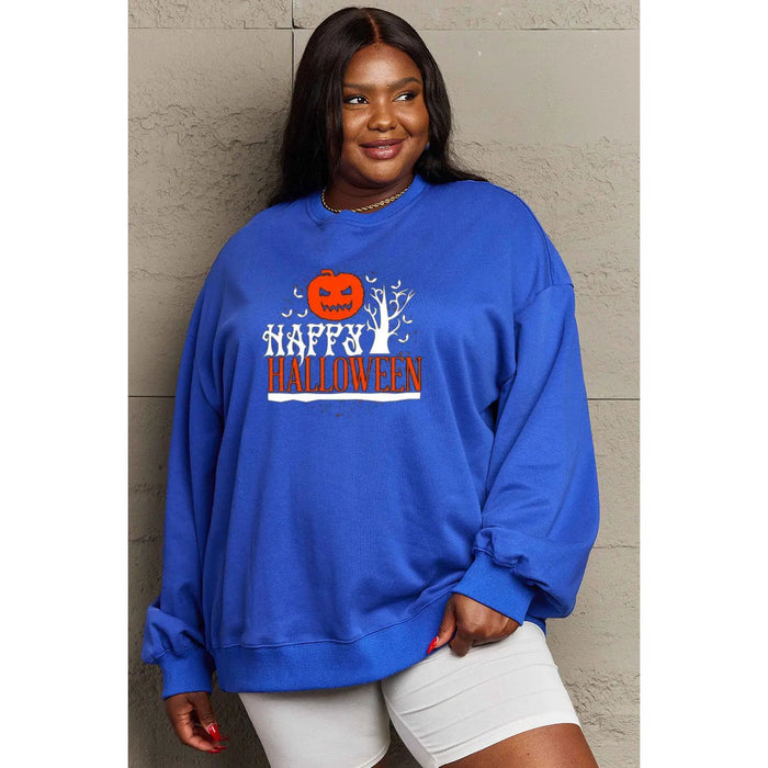 Simply Love HAPPY HALLOWEEN Graphic Sweatshirt