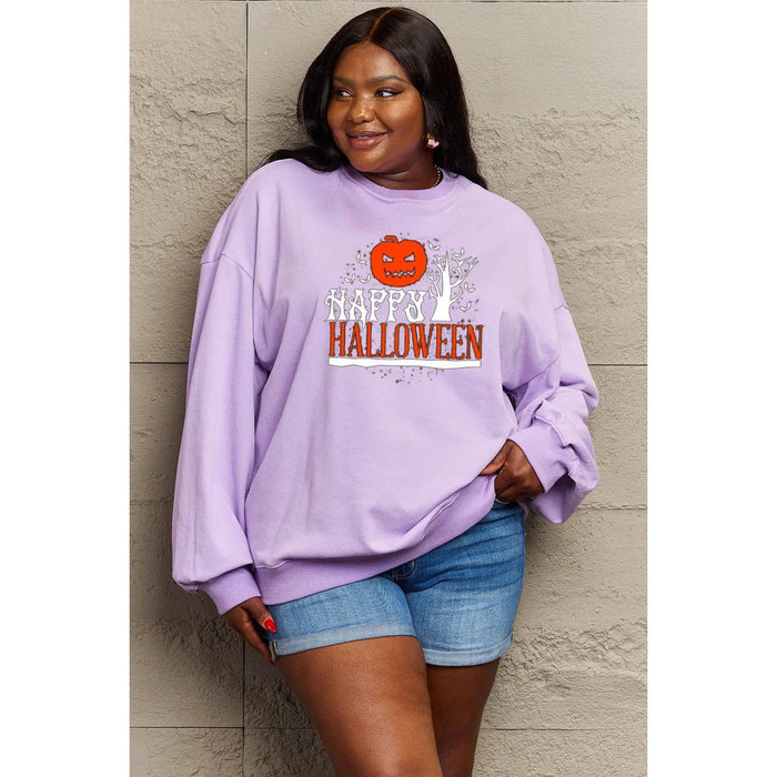 Simply Love HAPPY HALLOWEEN Graphic Sweatshirt