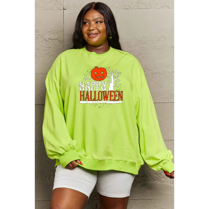 Simply Love HAPPY HALLOWEEN Graphic Sweatshirt