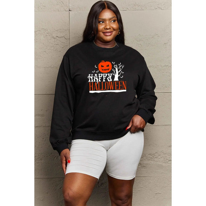 Simply Love HAPPY HALLOWEEN Graphic Sweatshirt