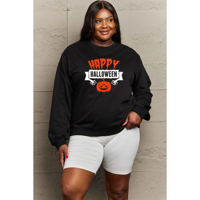 Simply Love HAPPY HALLOWEEN Graphic Sweatshirt