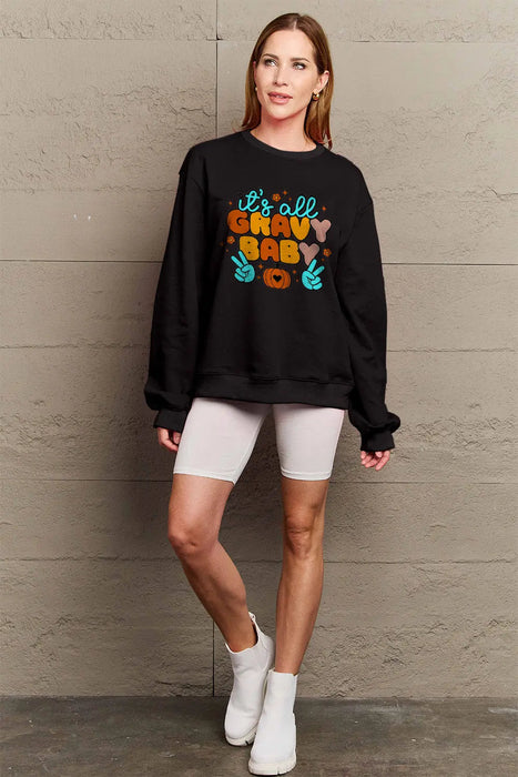 Simply Love IT'S ALL GRAVY BABY Long Sleeve Sweatshirt