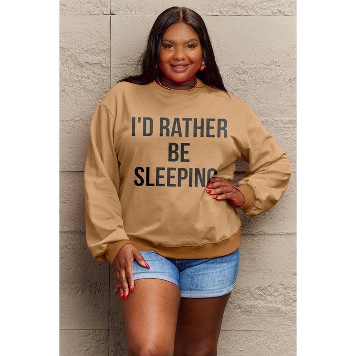 Simply Love I'D RATHER BE SLEEPING Round Neck Sweatshirt