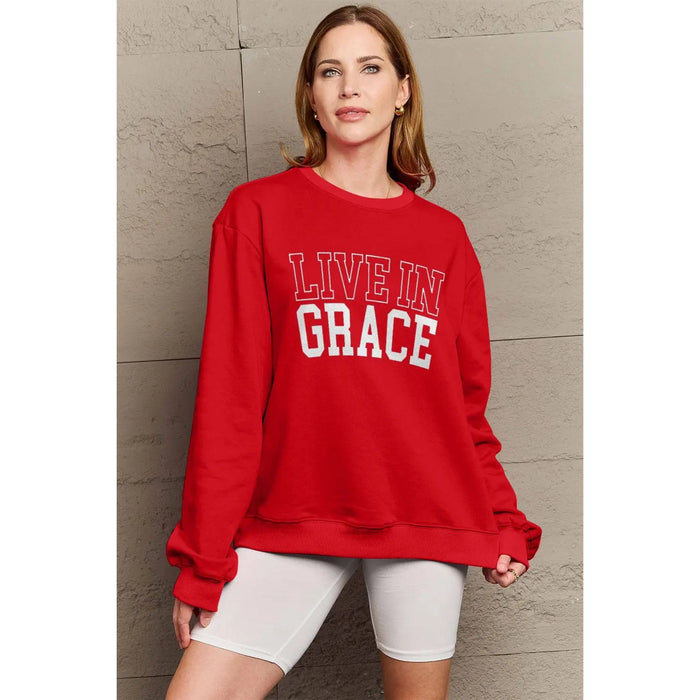 Simply Love LIVE IN GRACE Graphic Sweatshirt