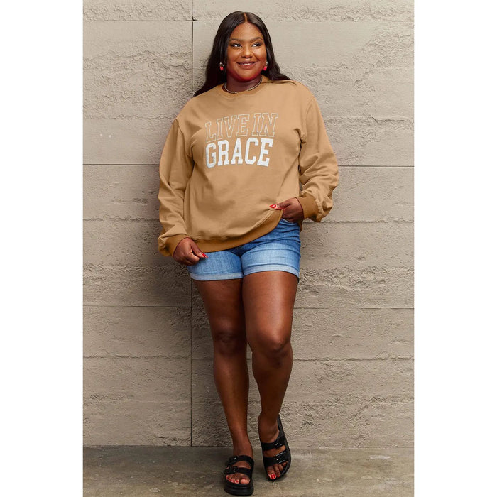 Simply Love LIVE IN GRACE Graphic Sweatshirt