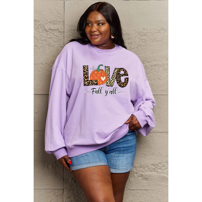 Simply Love LOVE FALL Y'ALL Graphic Sweatshirt