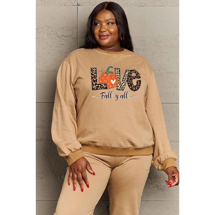 Simply Love LOVE FALL Y'ALL Graphic Sweatshirt