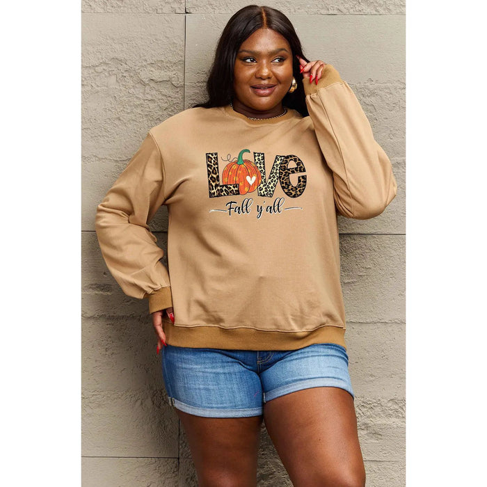 Simply Love LOVE FALL Y'ALL Graphic Sweatshirt