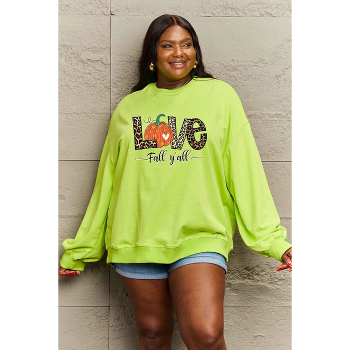 Simply Love LOVE FALL Y'ALL Graphic Sweatshirt