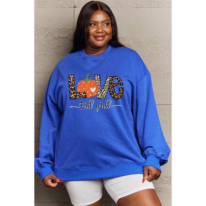 Simply Love LOVE FALL Y'ALL Graphic Sweatshirt