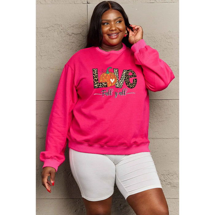 Simply Love LOVE FALL Y'ALL Graphic Sweatshirt