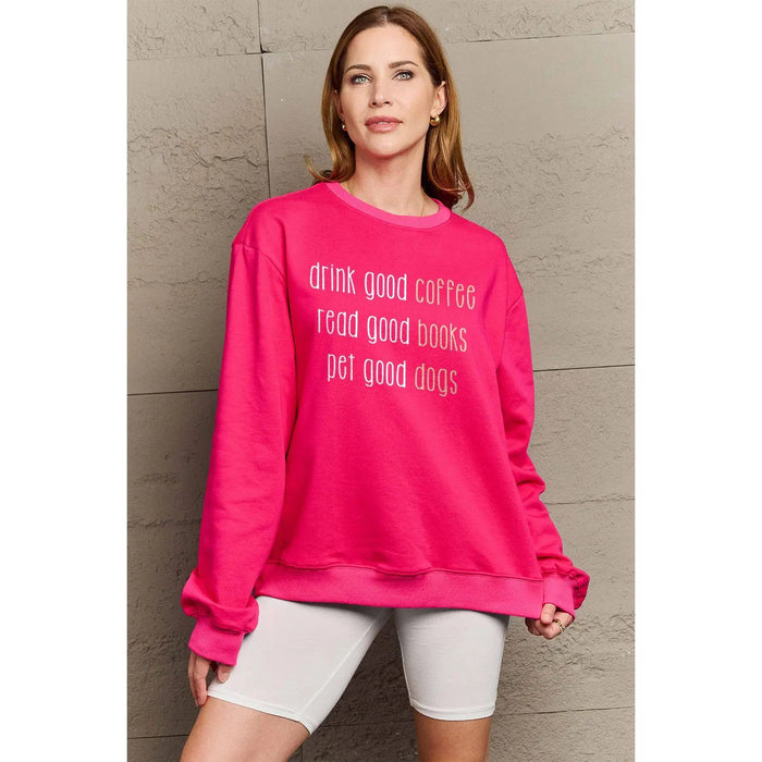 Simply Love Letter Graphic Round Neck Sweatshirt