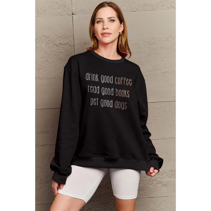 Simply Love Letter Graphic Round Neck Sweatshirt