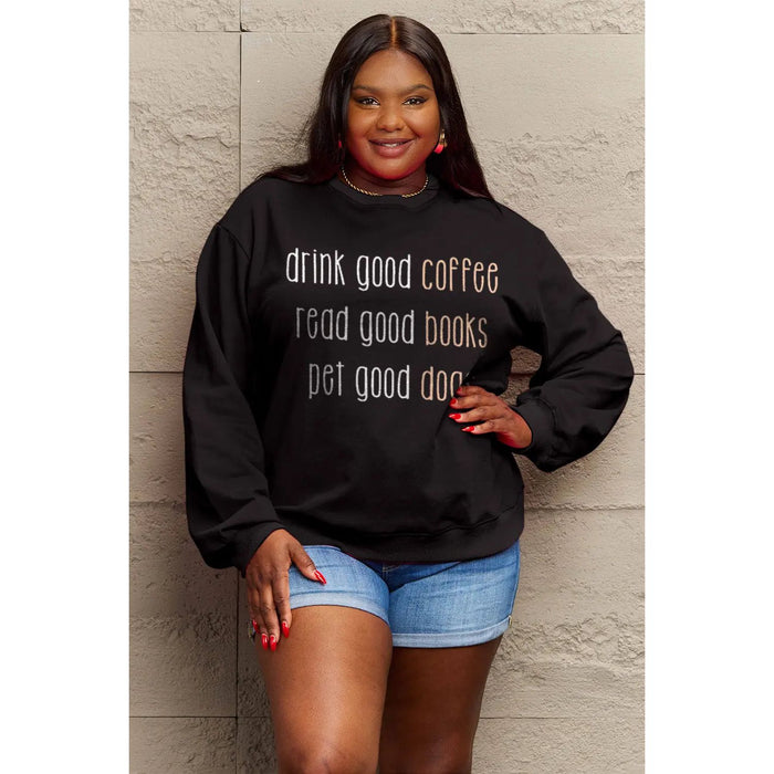 Simply Love Letter Graphic Round Neck Sweatshirt