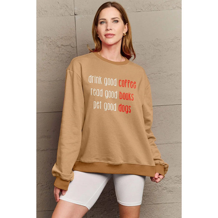 Simply Love Letter Graphic Round Neck Sweatshirt