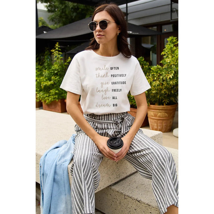 Simply Love Letter Graphic Short Sleeve T-Shirt