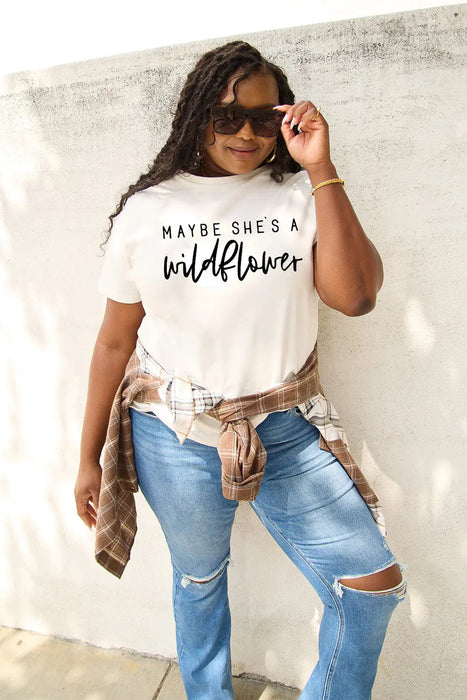 Simply Love MAYBE SHE'S A WILDFLOWER Short Sleeve T-Shirt