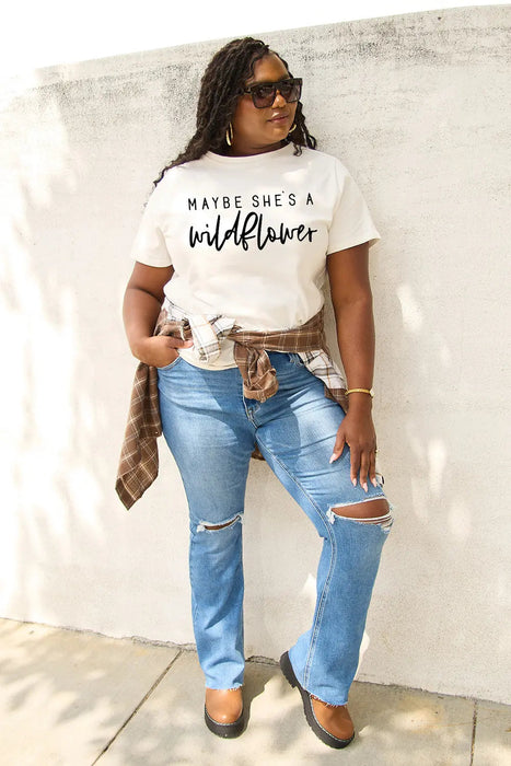 Simply Love MAYBE SHE'S A WILDFLOWER Short Sleeve T-Shirt