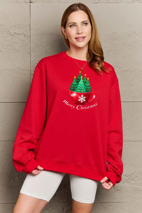 Simply Love MERRY CHRISTMAS Graphic Sweatshirt