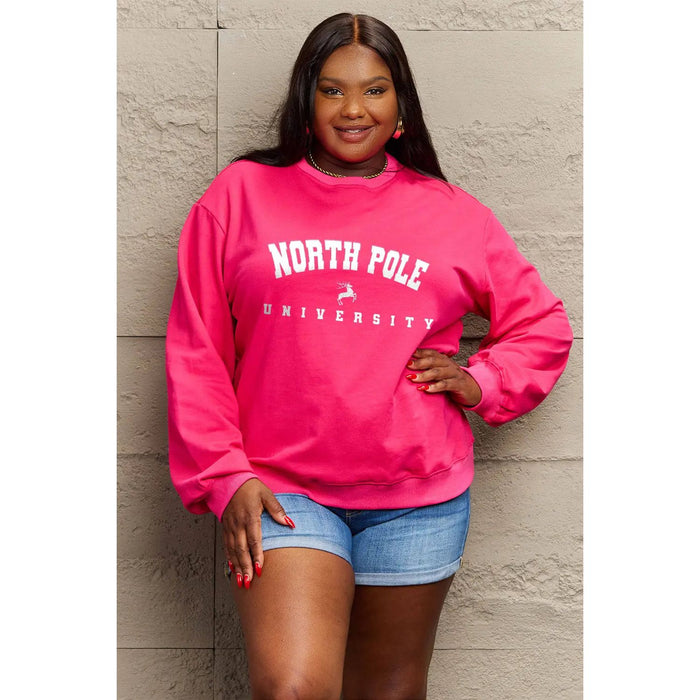 Simply Love NORTH POLE UNIVERSITY Graphic Sweatshirt