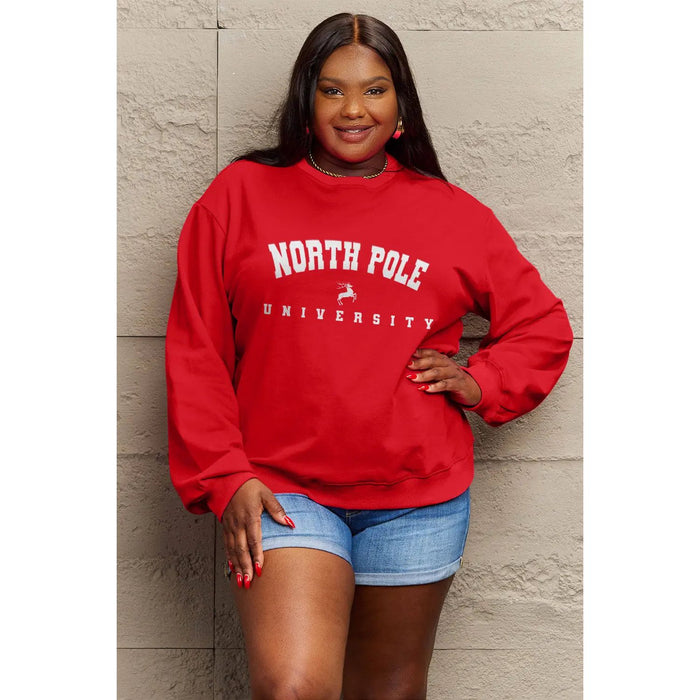 Simply Love NORTH POLE UNIVERSITY Graphic Sweatshirt