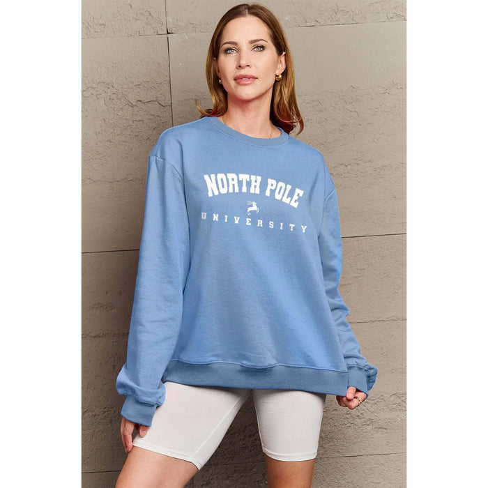 Simply Love NORTH POLE UNIVERSITY Graphic Sweatshirt