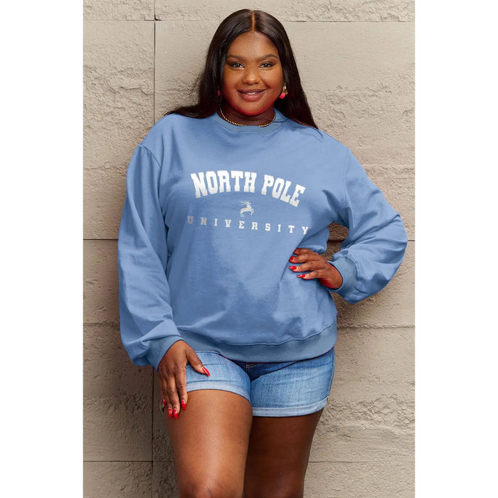 Simply Love NORTH POLE UNIVERSITY Graphic Sweatshirt